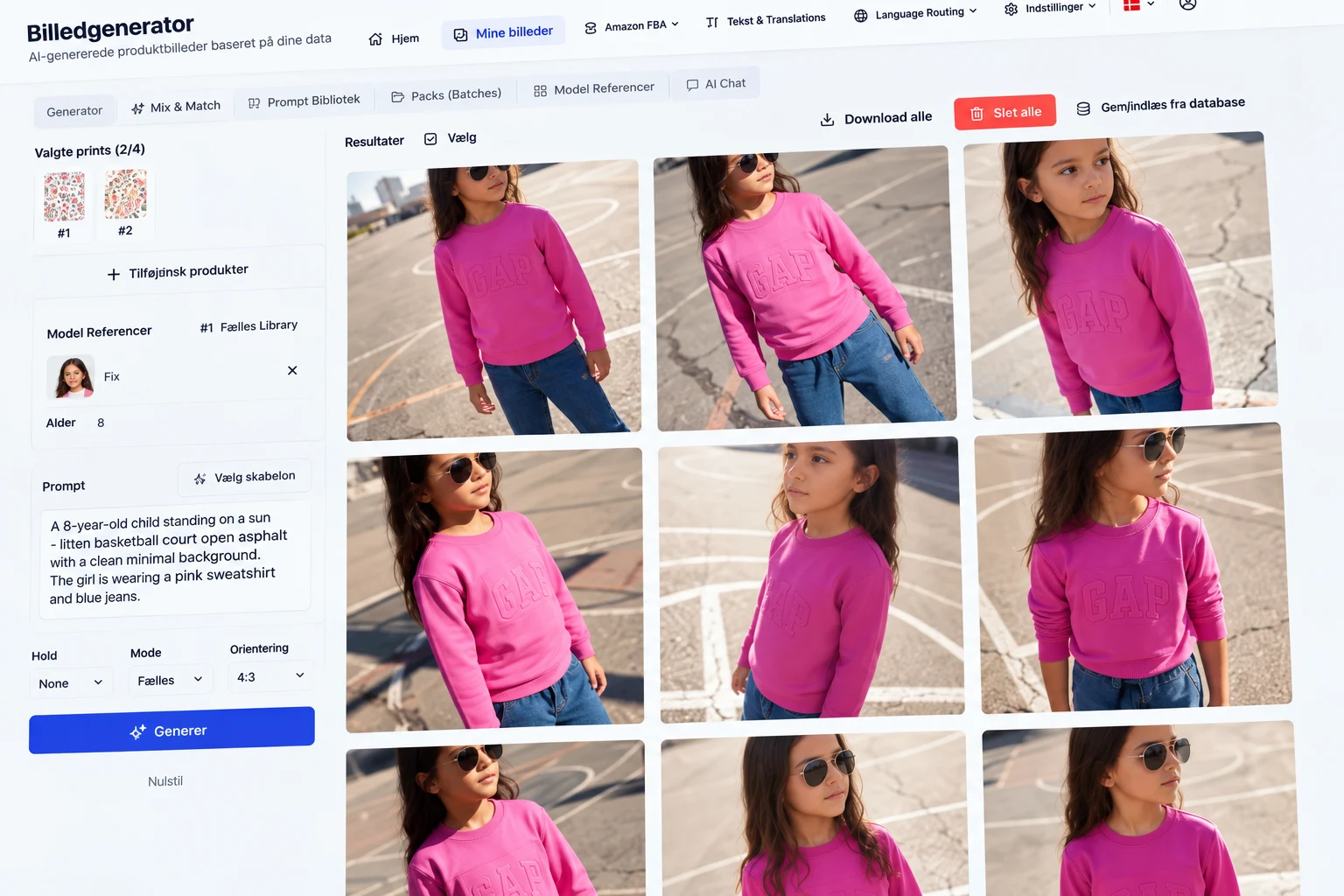 AI Product Content Studio — Detalje fra designet