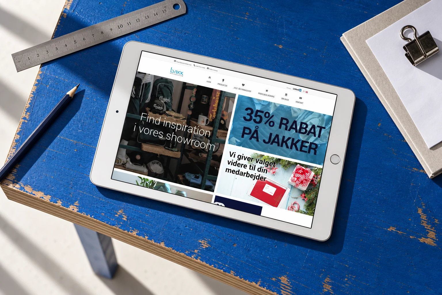 Baxx Promotion website — Miljø og design