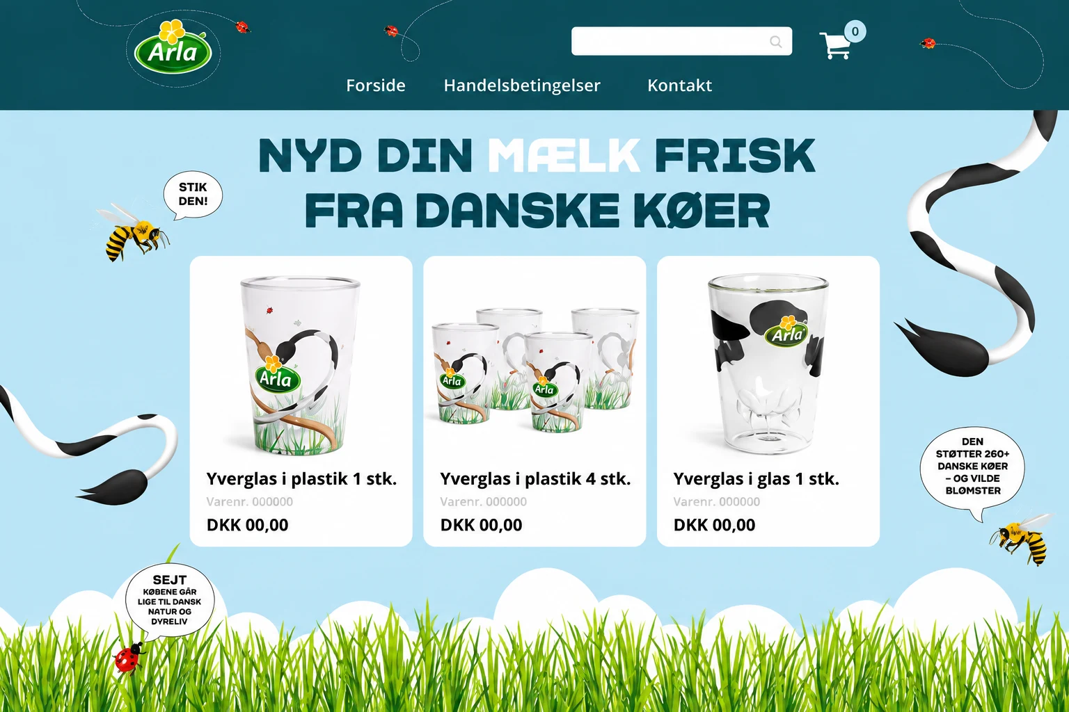 Yverglas gavevalgswebsite — Detalje fra designet