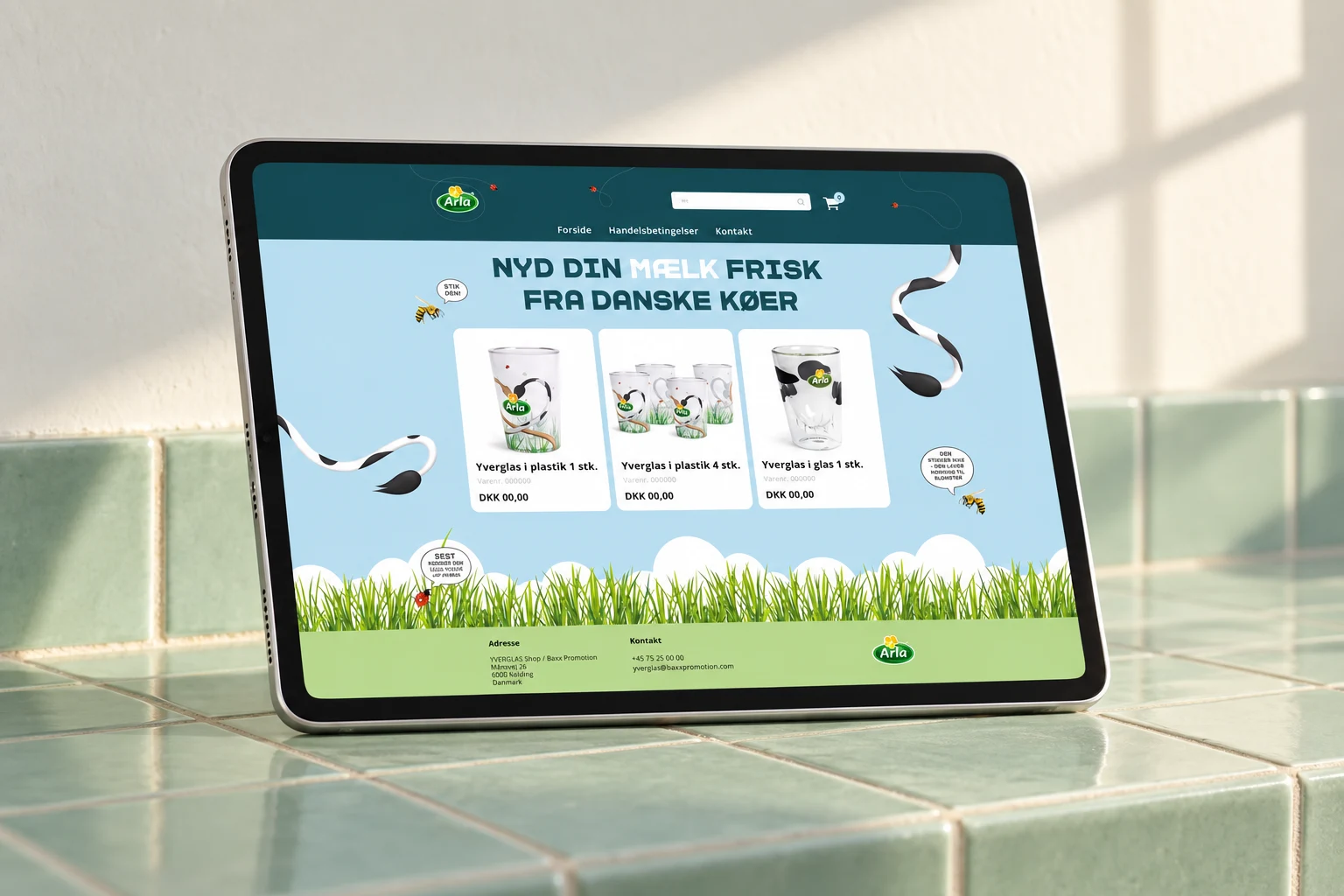 Yverglas gavevalgswebsite — Miljø og design
