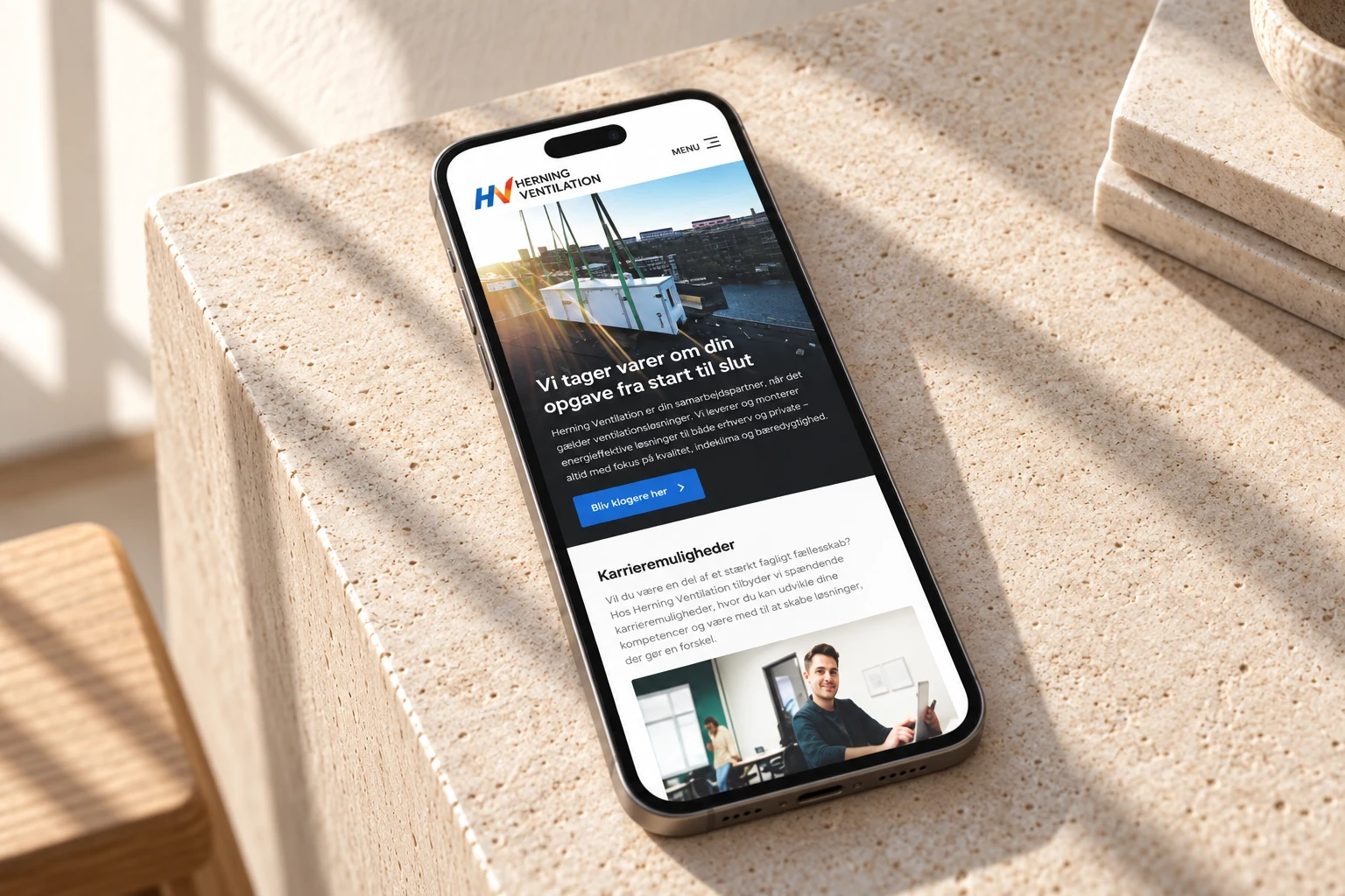 Herning Ventilation website — supplerende visning