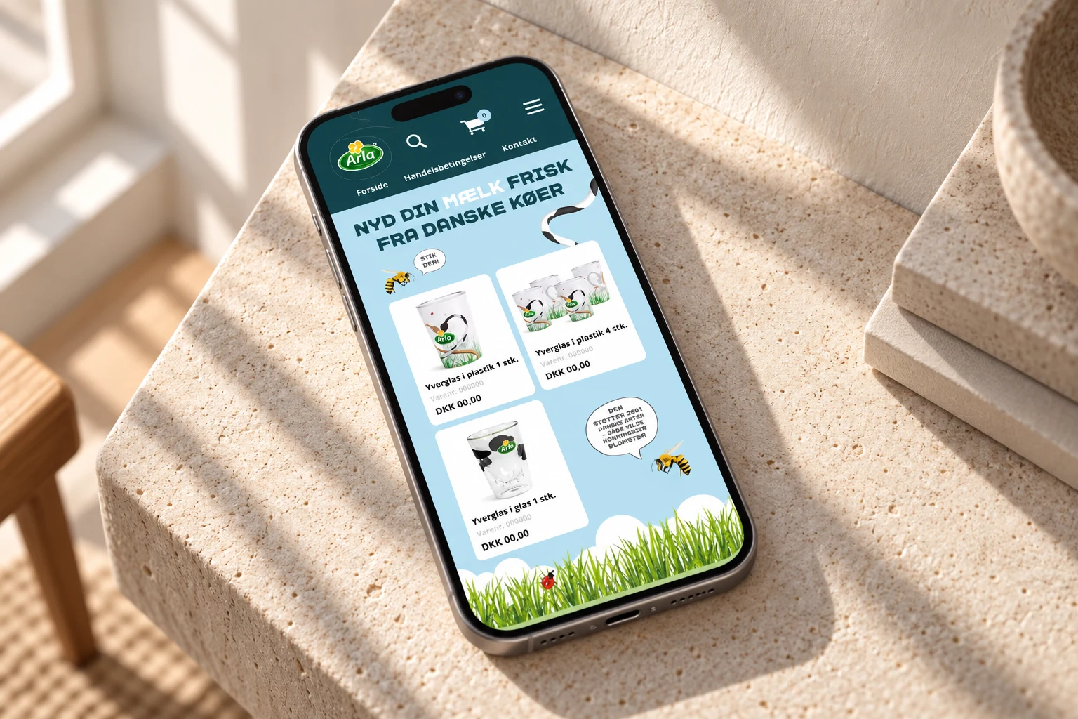 Yverglas gavevalgswebsite — supplerende visning