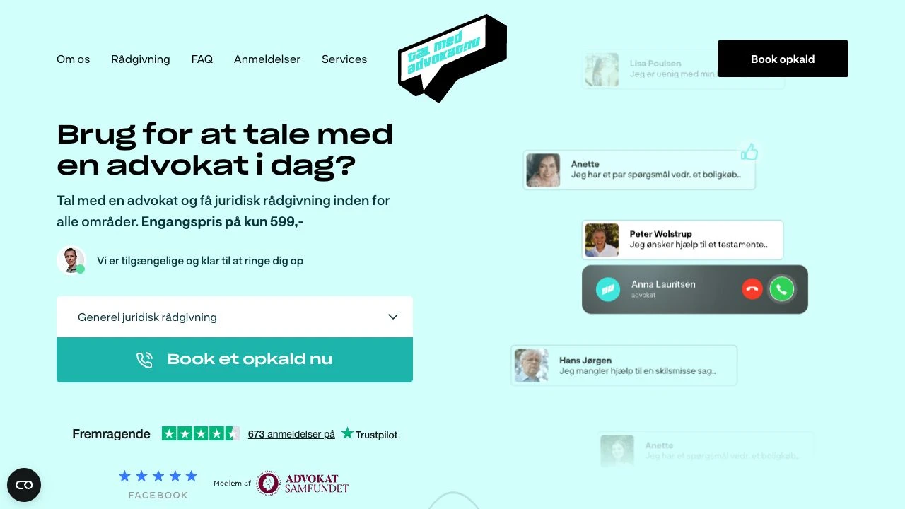 Talmedadvokat.nu — den offentlige hjemmeside